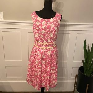 Pink white and yellow floral dress